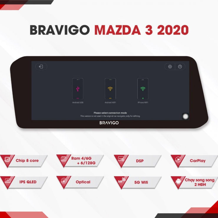 Màn Hình Bravigo Mazda 3 2020