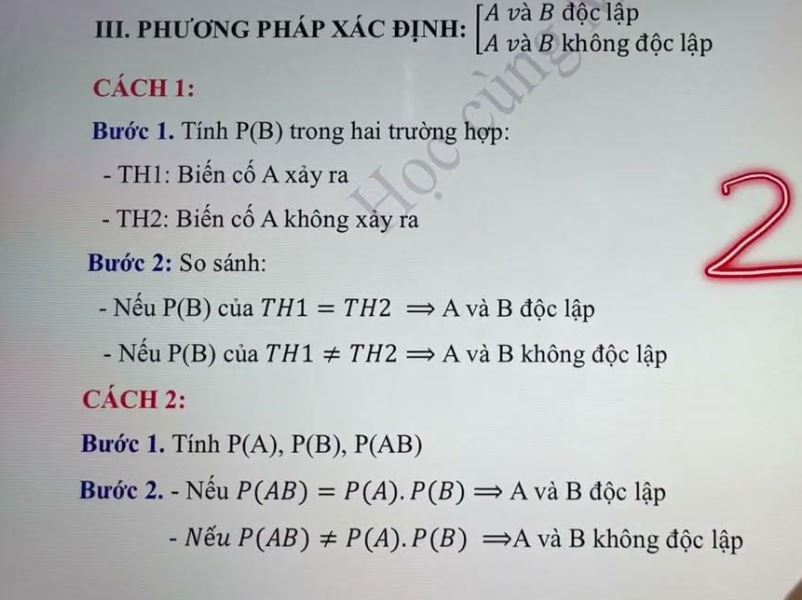 biến cố độc lập trong toán học
