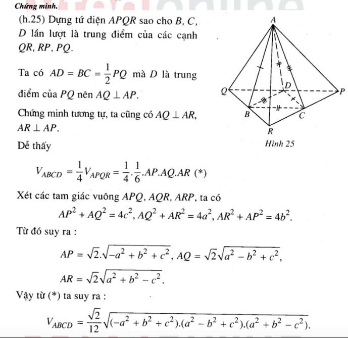 các công thức tính thể tích khối tứ diện cơ bản