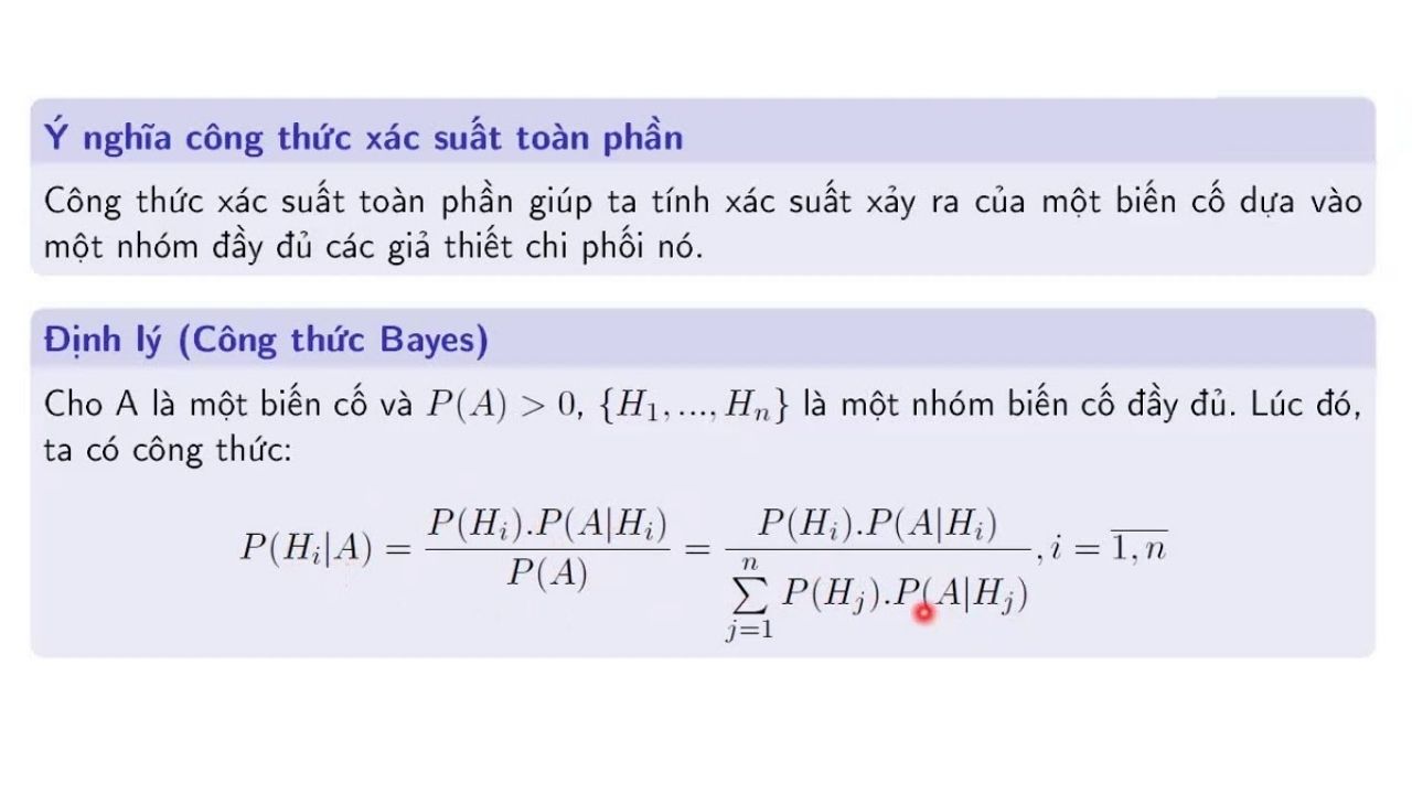 phương pháp tính toán và ứng dụng công thức bayes trong thực tế